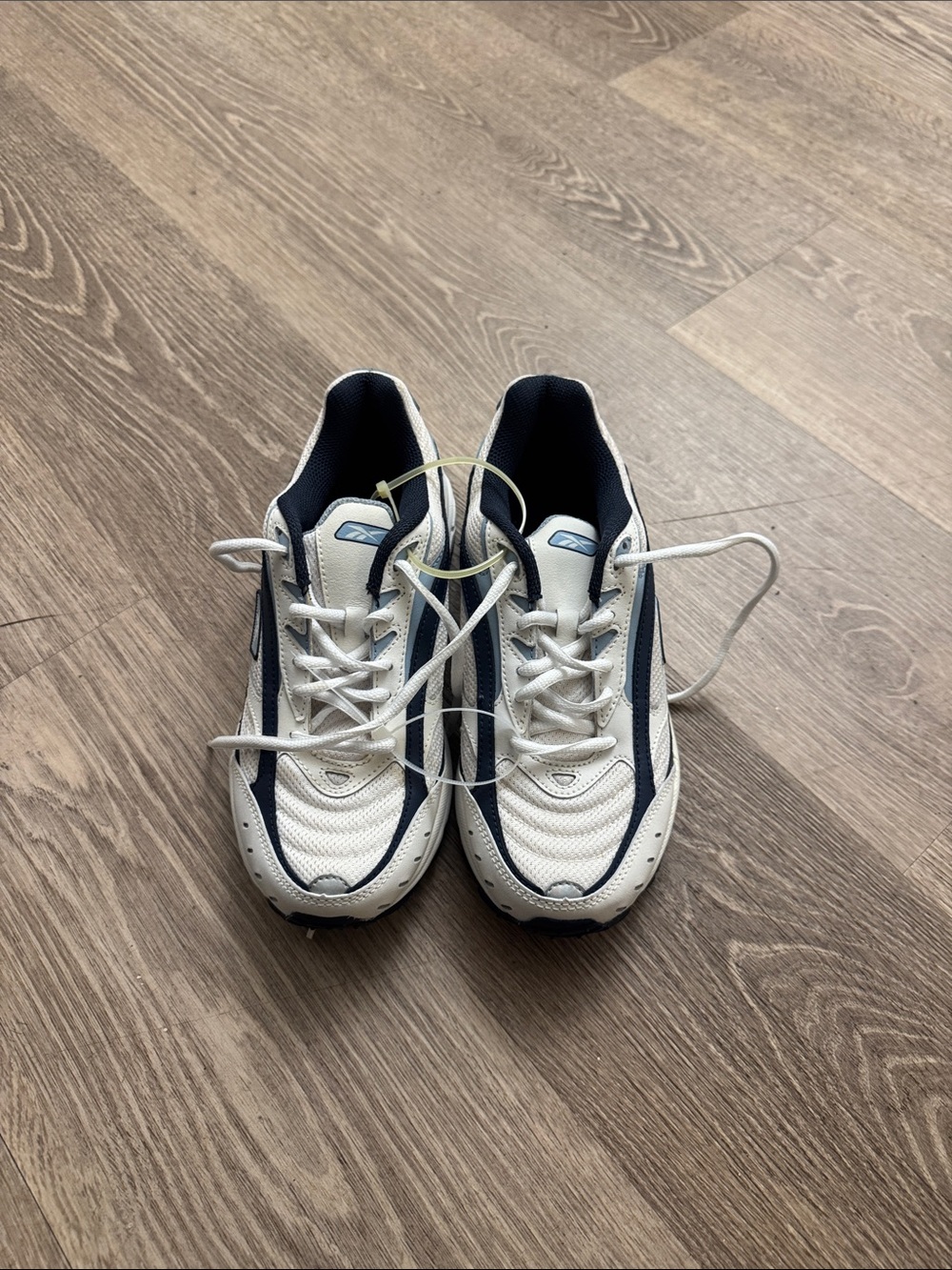 Reebok White and Navy Walking Sneakers